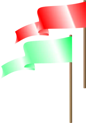 Redand Green Banners Graphic PNG