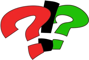 Redand Green Question Marks PNG image