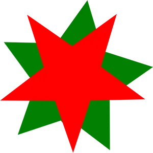 Redand Green Star Graphic PNG image