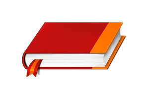 Redand Orange Closed Book Graphic
