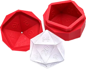 Redand Silver Dice Set PNG image