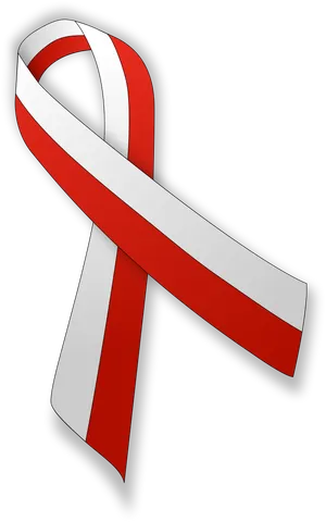 Redand White Awareness Ribbon PNG image