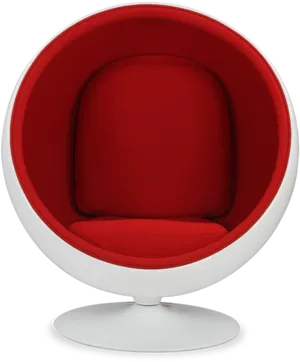 Redand White Ball Chair Design PNG image