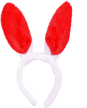 Redand White Bunny Ears Headband.png PNG image