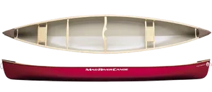 Redand White Canoe Topand Side View PNG image