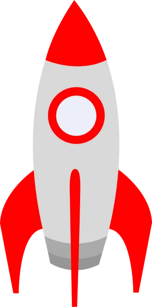 Redand White Cartoon Rocket PNG image