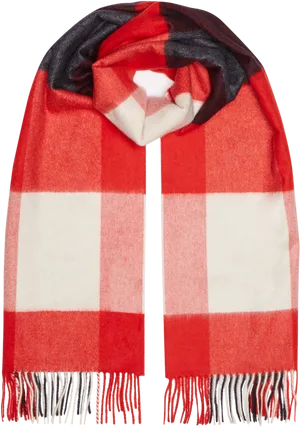 Redand White Checked Scarf PNG
