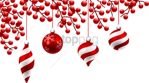 Redand White Christmas Ornaments PNG image