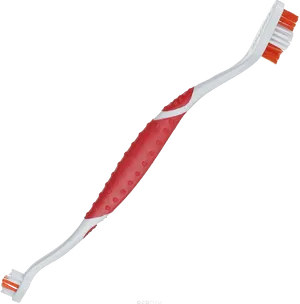 Redand White Ergonomic Toothbrush.png PNG