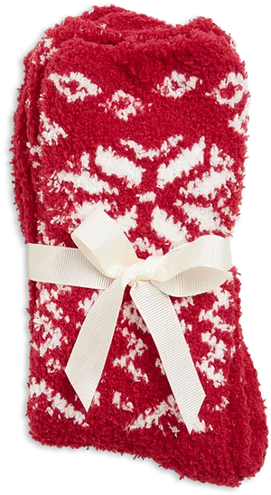 Redand White Fluffy Blanketwith Bow PNG image