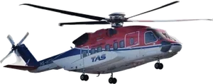 Redand White Helicopter Isolated PNG image