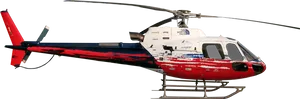 Redand White Helicopter Isolatedon Black PNG image