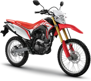 Redand White Honda Dirt Bike PNG image