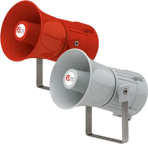 Redand White Megaphones PNG image