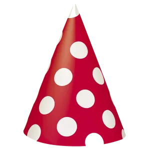 Redand White Polka Dot Party Hat PNG image