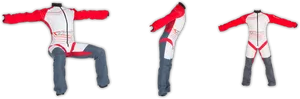 Redand White Racing Suit Triptych PNG image