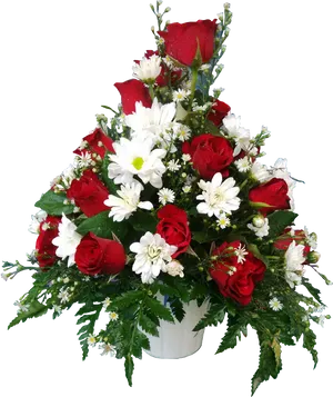 Redand White Rose Bouquet PNG image