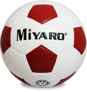 Redand White Soccer Ball Miyaro Brand PNG image