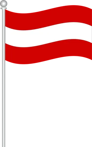 Redand White Striped Flagon Pole