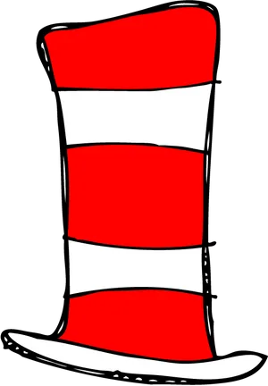 Redand White Striped Top Hat PNG image