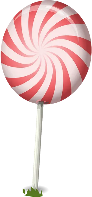 Redand White Swirl Lollipop PNG image