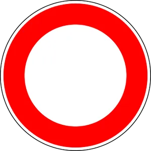 Redand White Traffic Sign PNG