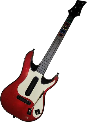 Redand White Video Game Guitar Controller PNG image