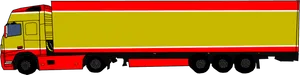 Redand Yellow Semi Truck Side View