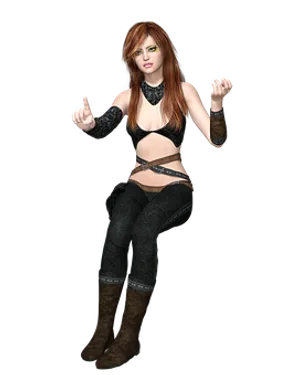 Redhead Fantasy Figure Gesture