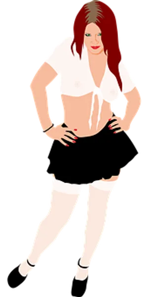 Redhead Woman Vector Illustration
