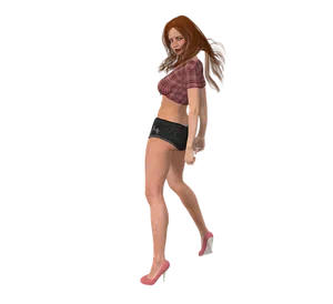 Redhead3 D Model Posing