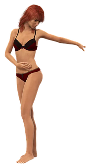 Redheaded3 D Modelin Bikini