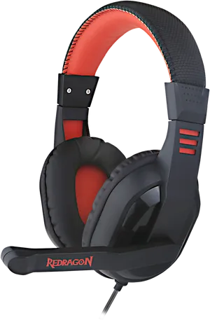 Redragon Black Red Gaming Headset PNG image