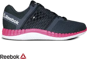 Reebok Black Pink Womens Running Shoe PNG image