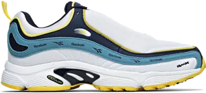 Reebok Classic White Navy Yellow Sneaker PNG image