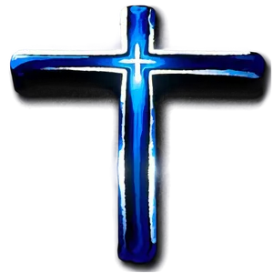 Reflective Blue Cross PNG Bwt