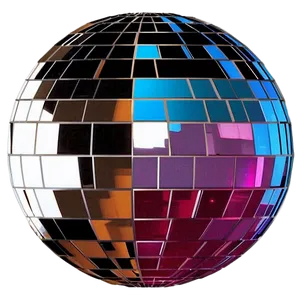 Reflective Disco Ball Colorful Lights PNG image