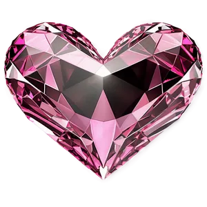 Reflective Pink Heart Diamond Image PNG Pmv PNG