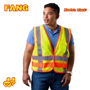 Reflective Striped Safety Vest PNG Cyt92 PNG