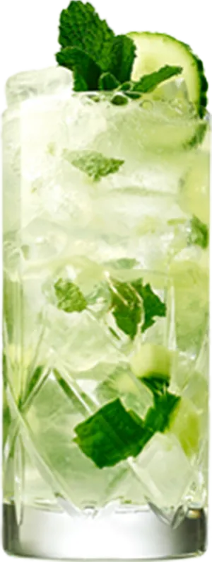 Refreshing Mojito Cocktail Glass PNG image