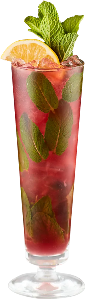 Refreshing Red Mojito Cocktail PNG image