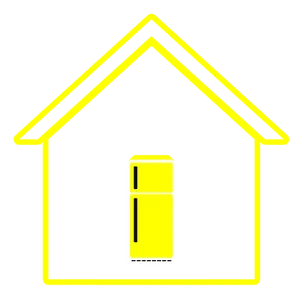 Refrigerator Under House Outline Icon