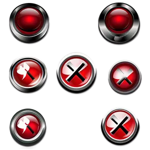 Refuse Red X Button Png 06262024 PNG image