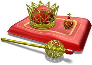 Regal Crownand Scepter PNG image