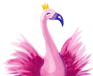 Regal Flamingo Watercolor PNG image