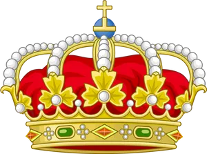 Regal Golden Crown Illustration PNG