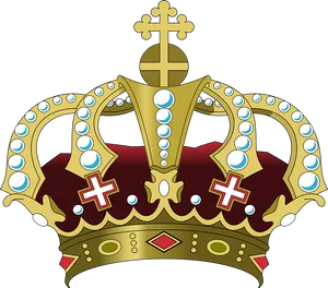 Regal Golden Crown Illustration PNG image