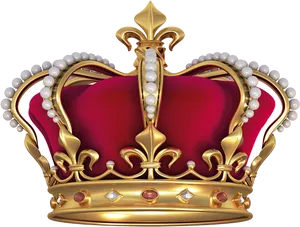 Regal Golden Crownwith Pearlsand Gems.png PNG image