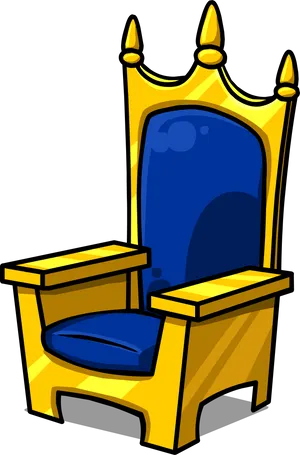 Regal Golden Throne Cartoon PNG image