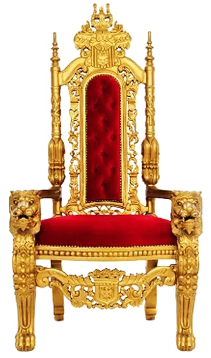 Regal Golden Throne Chair PNG image